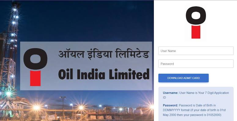OIL INDIA LIMITED ADMIT CARD 2023